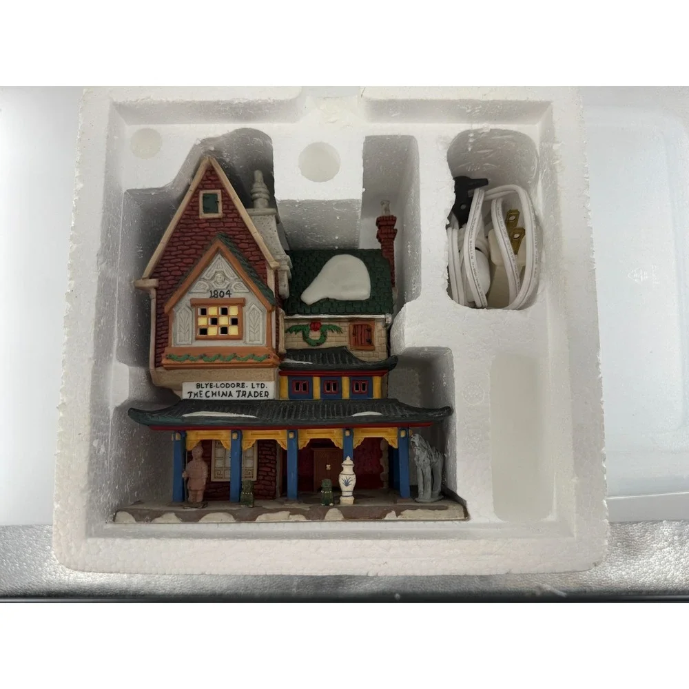 Department 56 Dickens Village The China Trader Lighted Porcelain Christmas Villa